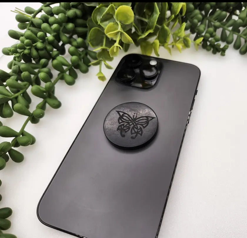 Butterfly Shungite Phone Tile. 40mm