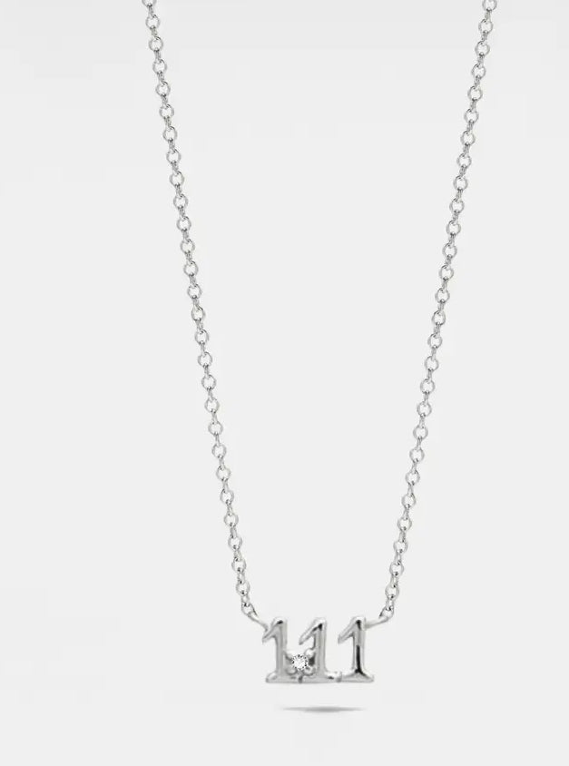 Dainty Angel number 111 necklace 925 sterling silver.