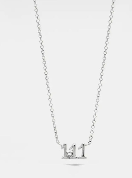 Dainty Angel number 111 necklace  925 sterling silver.